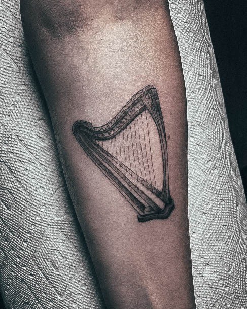 Harp Tattoo For Ladies