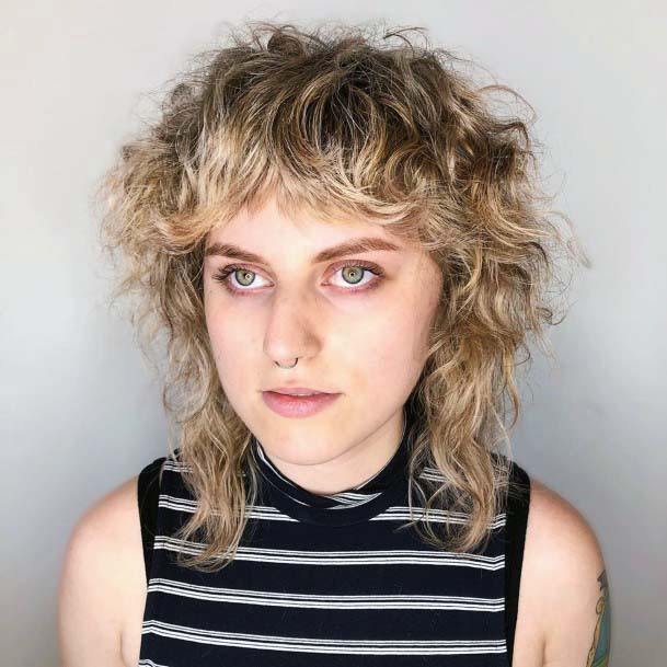 Hassle Free Hairstyle For Women With Curly Blonde Hair And Bangs