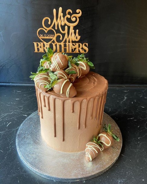 Hazel Colored Chocolate Wedding Cake