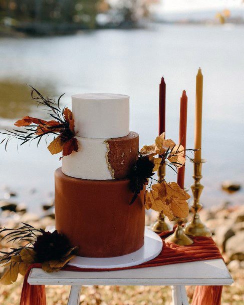 Hazelnut Toned 3 Tier Wedding Cake Women