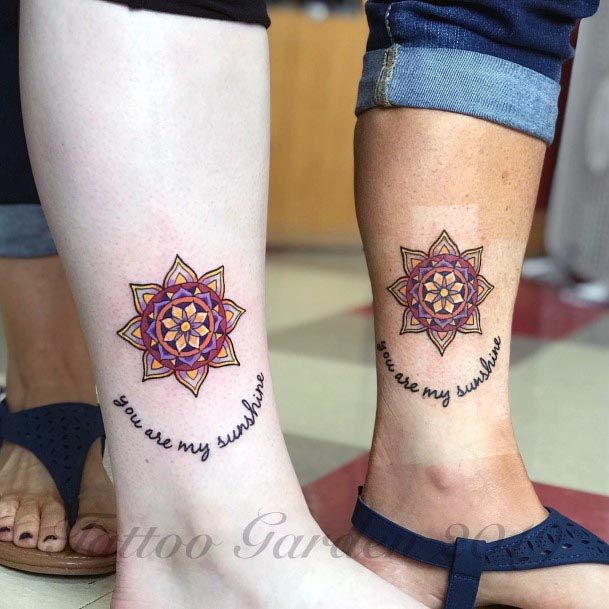 Healing Star Tattoo Mother Daughter Ankles