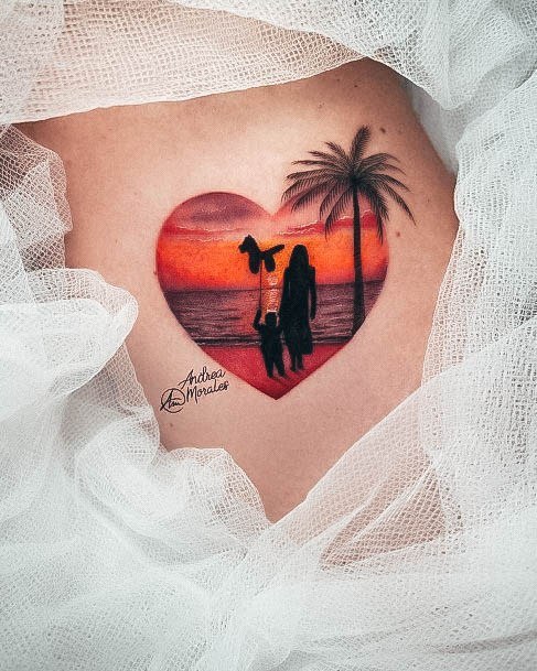 Heart Beach Amazing Tattoo Designs For Women