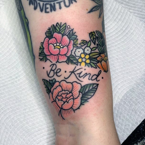 Heart Cursive Ladies Be Kind Tattoo Ideas