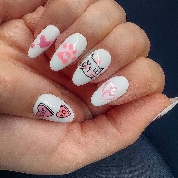 Heart Nails For Girls