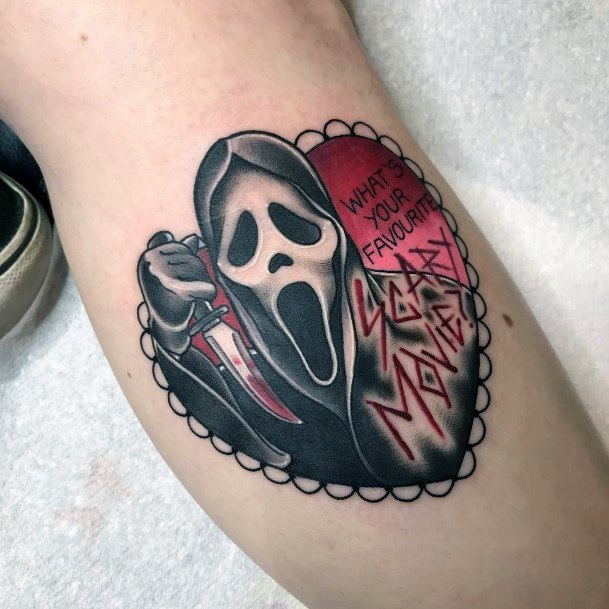 Heart Scream Movie Themed Tattoo Designs For Women