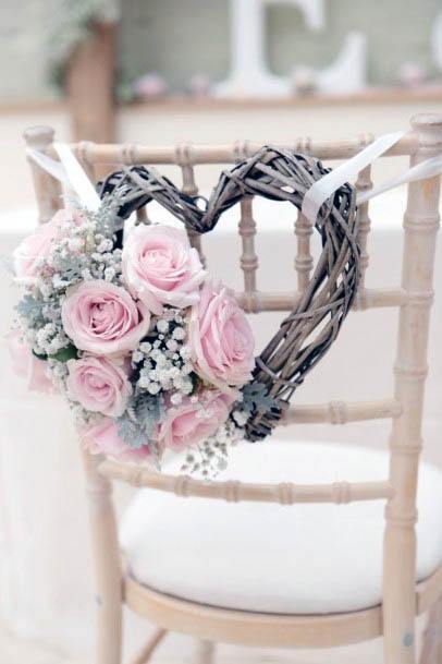 Heart Shaped Decor With Pink Flowers Wedding Decor