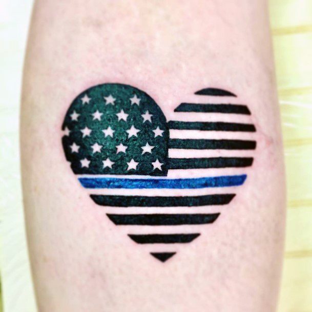 Heart Tattoo American Flag For Women