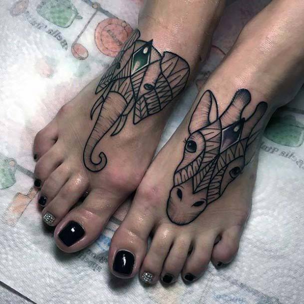 Heart Tattoo Womens Foot