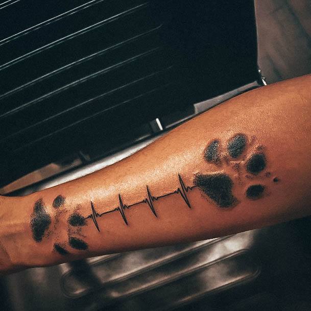 Heartbeat Female Tattoo Designs Paw Print