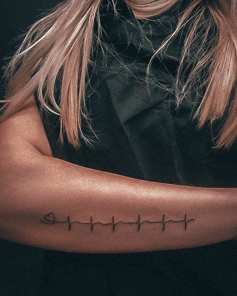 Heartbeat Womens Tattoo Ideas Lines