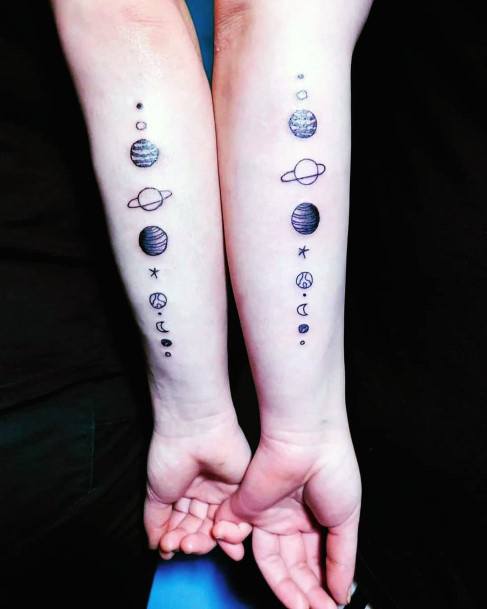 Heavenly Planets Sister Love Women Forearms
