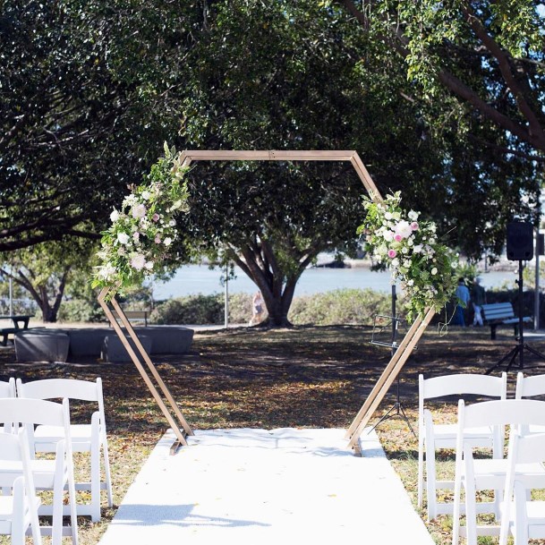 Hexagonal Backdrop Wedding Ceremony Decorations