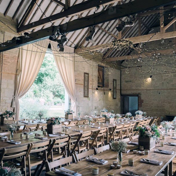 High Ceiling Barn Venue Inspiration For Wedding Ideas Large White Curtain