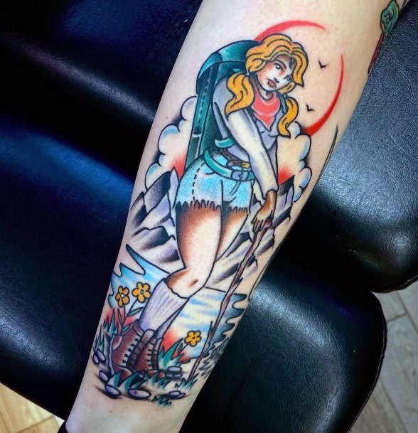 Hiking Tattoo For Ladies