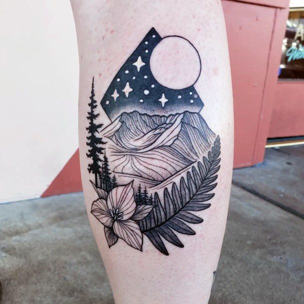 Hiking Woman Tattoo Art