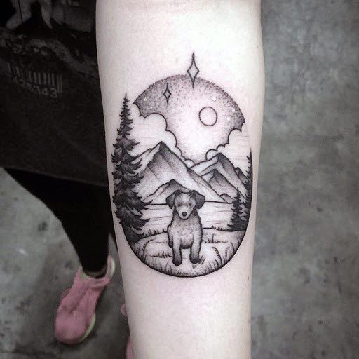 Hillside Dog Tattoo For Women