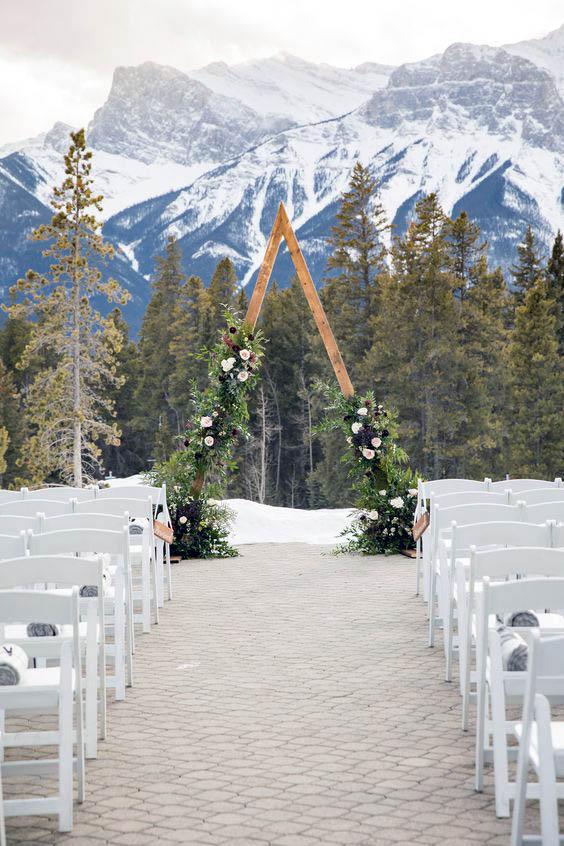 Hillside Wedding Arch Flowers