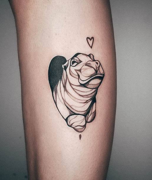 Hippo Tattoo For Ladies