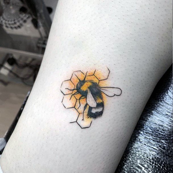Hive And Bee Tattoo For Women