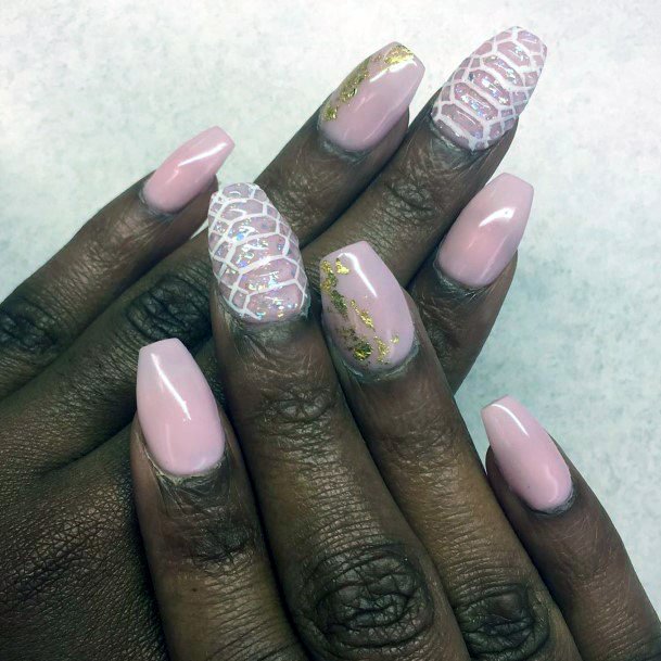 Hologram Blush Pink Nails For Women