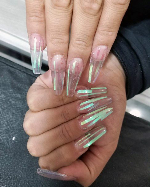 Holographic Effects Transparent Nails For Women
