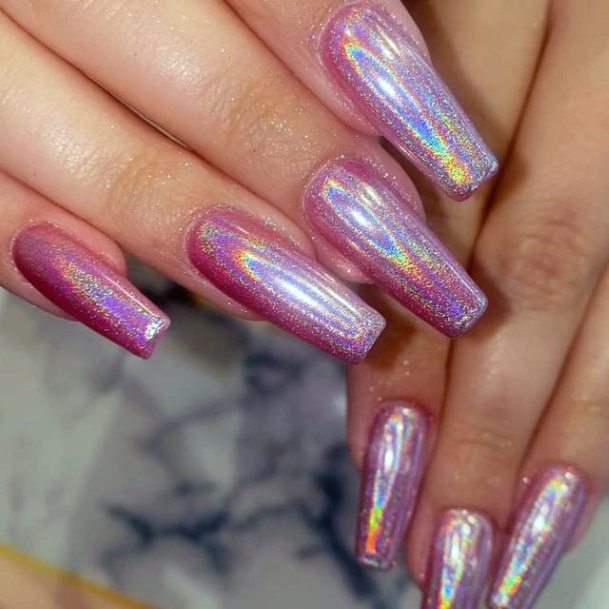 Holographic Nails Feminine Ideas