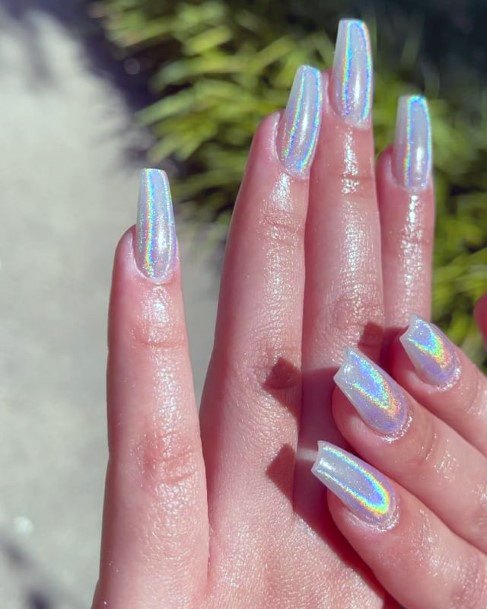 Holographic Womens Feminine Holographic Nails