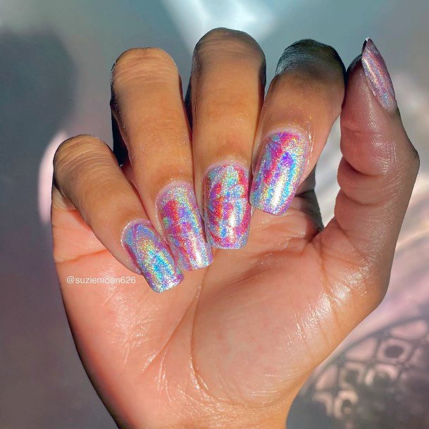 Holographic Womens Nail Designs