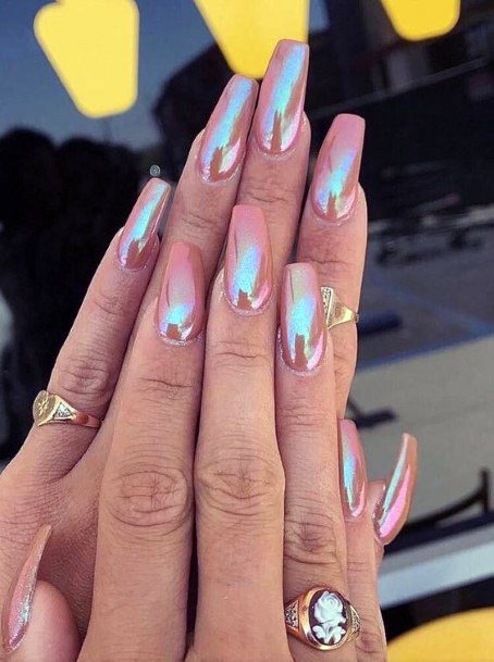 Holograpphic Iridescent Nails Women