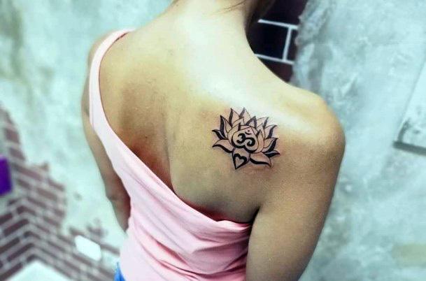 Holy Divine Lotus Flower Tattoo Womens Back