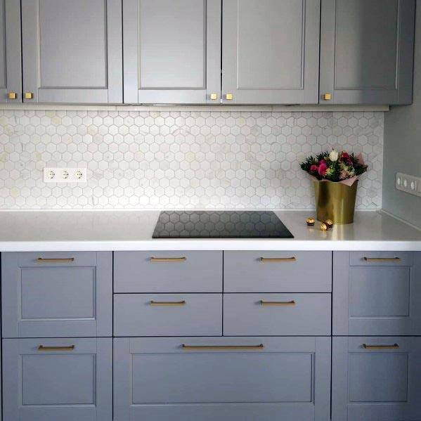Home Design Ideas Grey Kitchen Cabinet Ideas With Gold Pull Handles