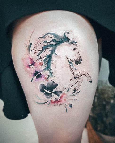 Horse Female Tattoo Designs