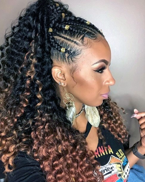 Hot Beaded Cornrows To Curly Ponytail Braided Hairstyles For Black Women