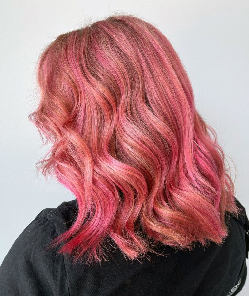 Hot Pink Womens Feminine Hot Pink Hairstyless