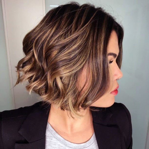 Hottest Brown And Blonde Highlighted Textured Womens Hairstyle Idea