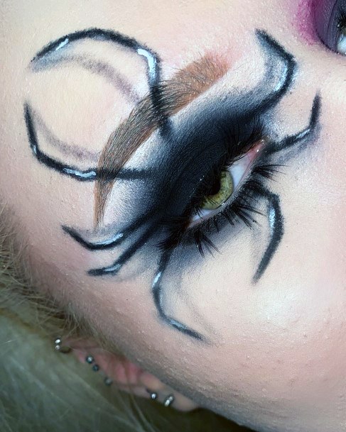 Huge Black Spider Halloween Eyeshadow For Women