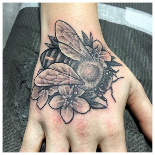 Huge Fly Tattoo Womens Hands