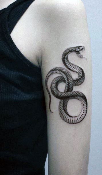 Hungry Snake Tattoo Womens Upper Arms