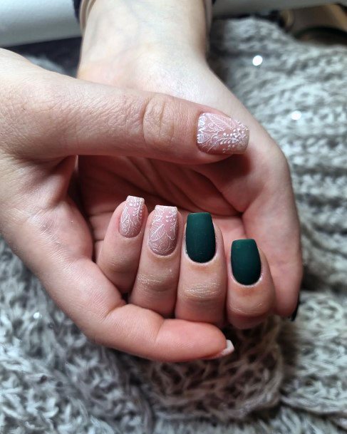 Hunter Green Nail Design Inspiration For Women