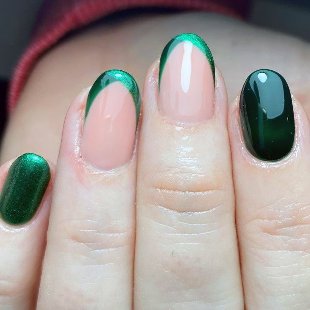 Hunter Greenic Womens Hunter Green Nail Designs