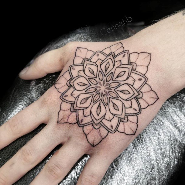 Hypnotising Mandala Tattoo Womens Hands