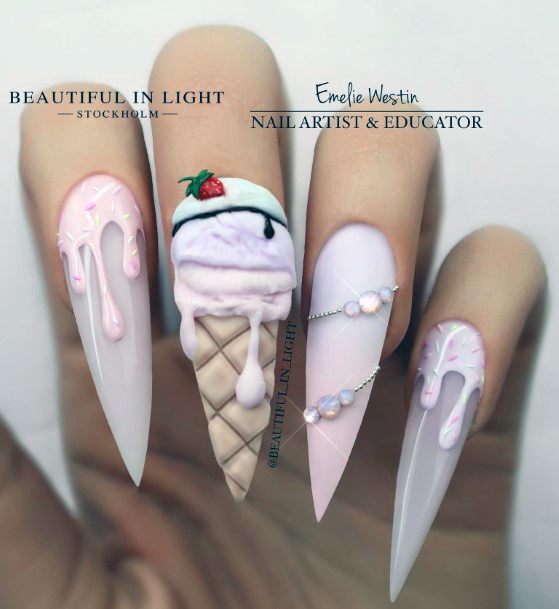 Ice Cream Girls Nail Ideas