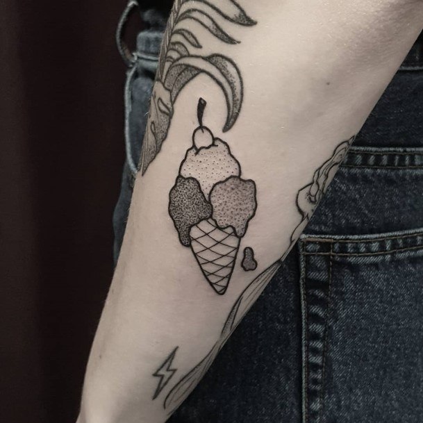 Ice Cream Tattoo Feminine Designs