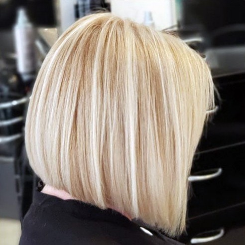 Icy Blonde Straight Blonde Hair With Side Part On Woman