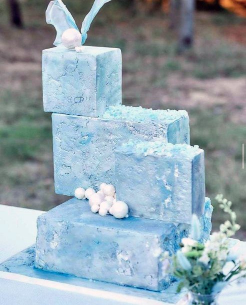 Icy Square Wedding Cake