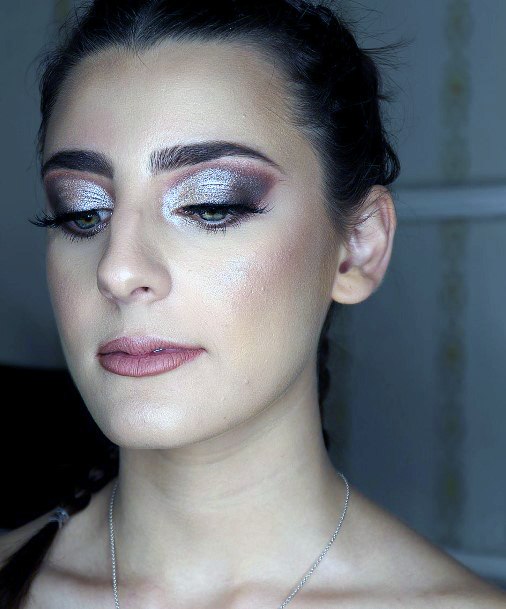 Ideas For Shiny Silver And Brown Eyeshadow Women