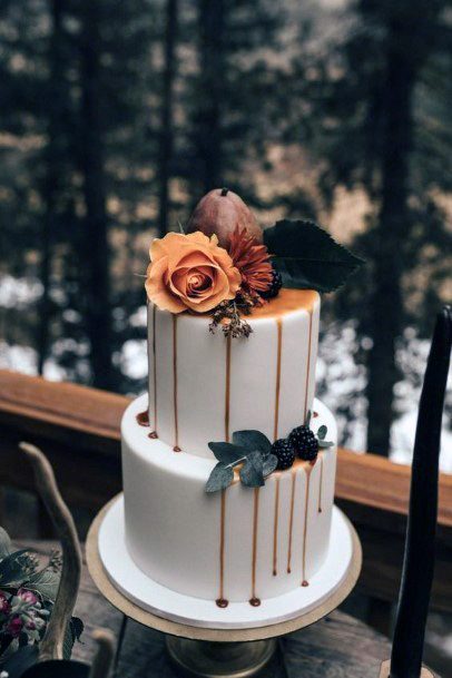 Impressive Dripping White Wedding Cake October Ideas