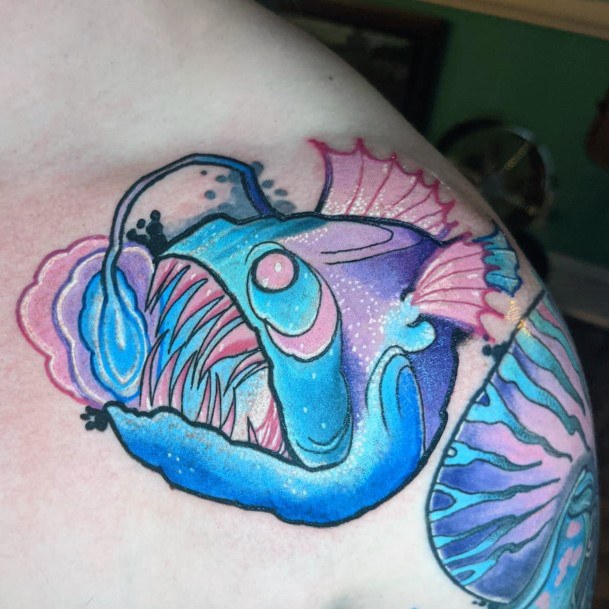 Impressive Ladies Anglerfish Tattoo