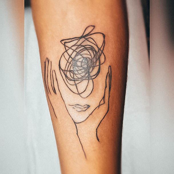 Impressive Ladies Anxiety Tattoo