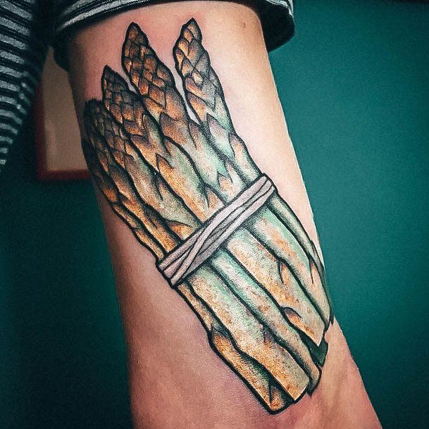 Impressive Ladies Asparagus Tattoo